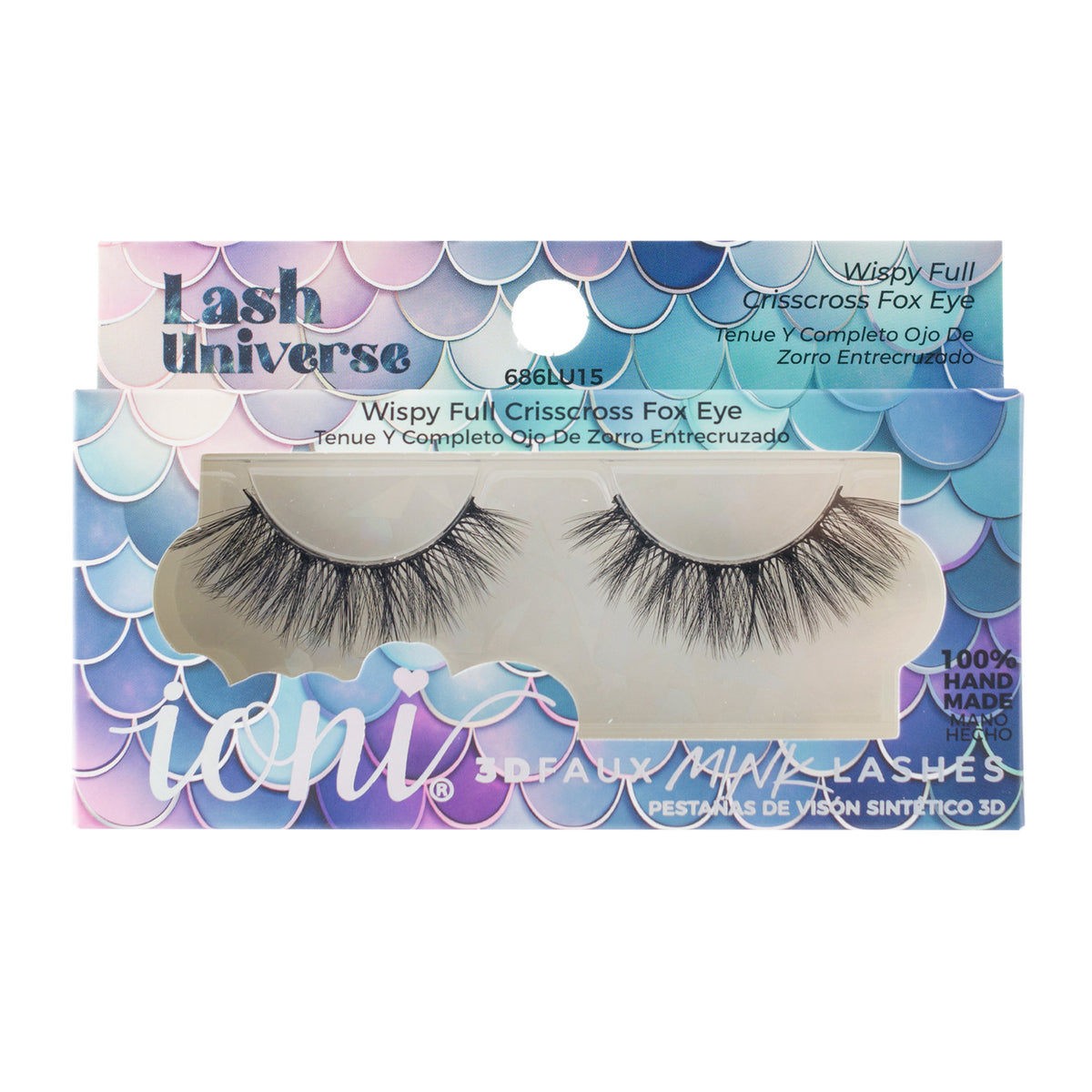 Wispy Full Crisscross Fox Eye Eyelashes, Lash Universe Eyelashes, 1 Count