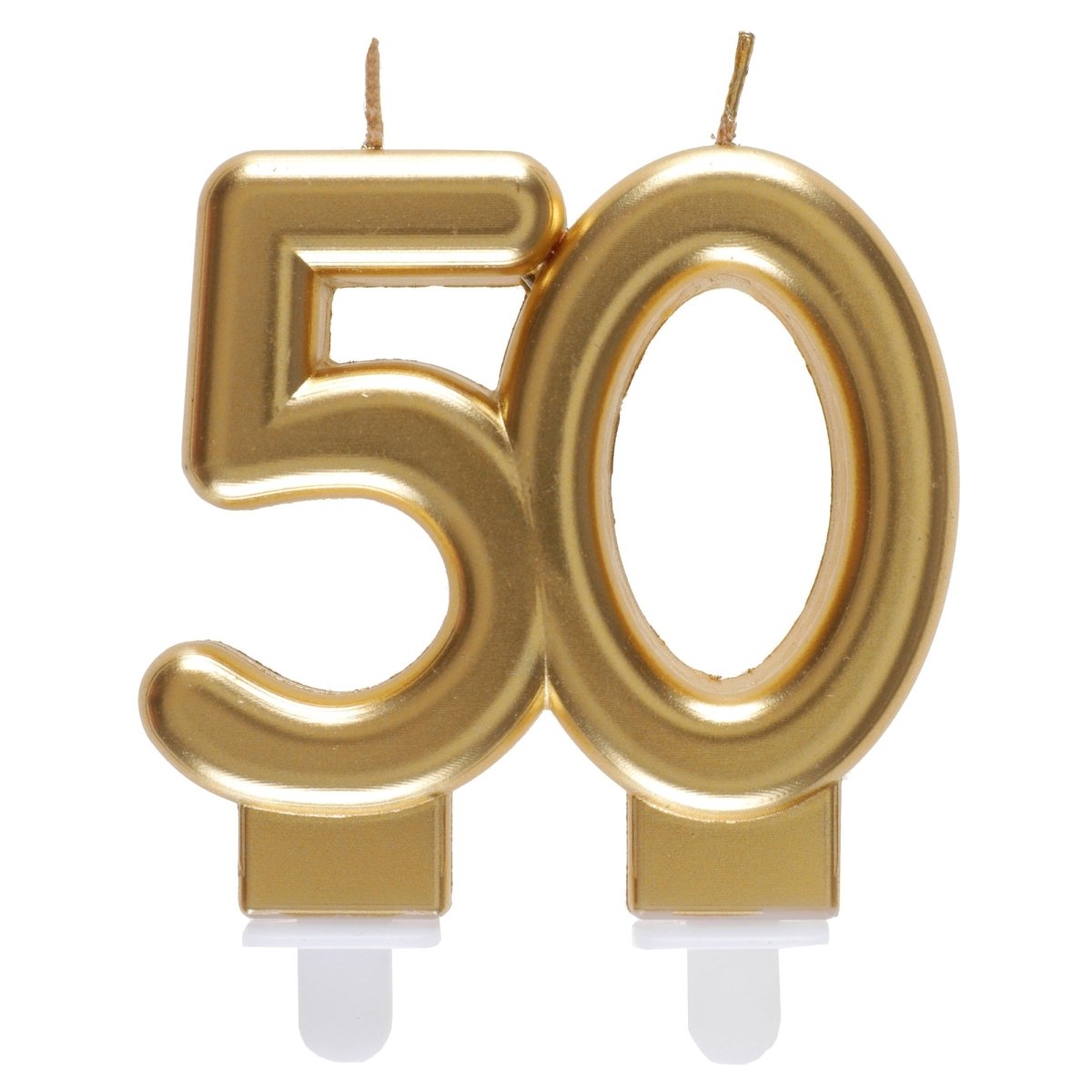 Chandelle dorée pour gâteau numéro 50, 1 unité
