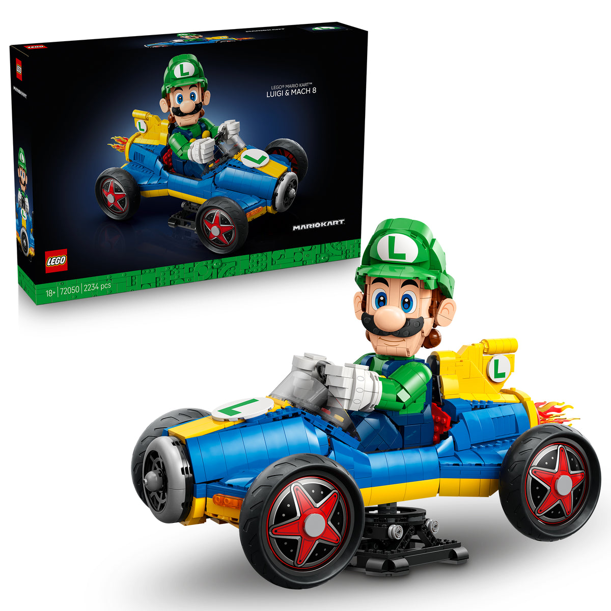 LEGO Super Mario Mario Kart – Luigi & Mach 8, 72050, Ages 18+, 2234 Pieces