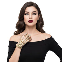 Gold Skeleton Hand Bracelet, 1 Count