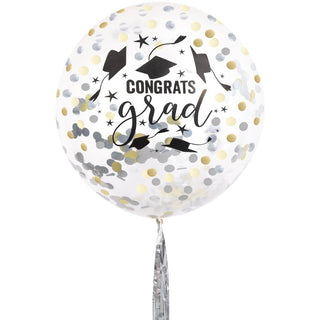 Congrats Grad Confetti Balloon, 36 Inches, 1 Count