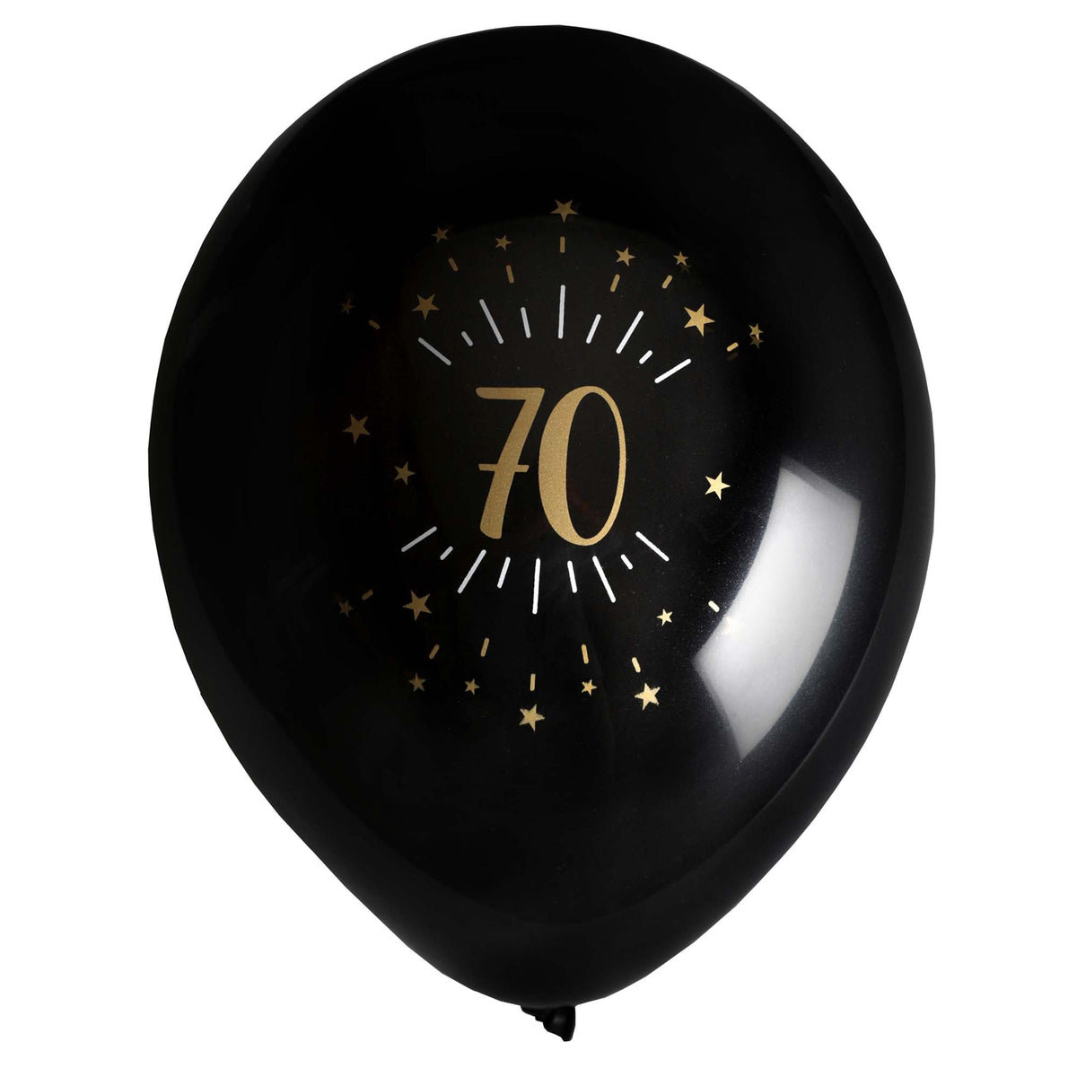 SANTEX Age Specific Birthday Black and Gold 70th Birthday Latex Balloons, 12 Inches, 6 Count 3660380070443