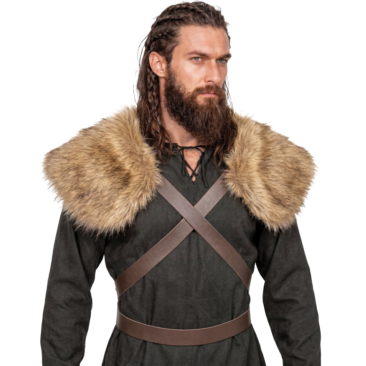 Cape médiévale en fausse fourrure pour adultes, accessoire de costume
