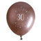 SANTEX Age Specific Birthday Rose Gold 30th Birthday Latex Balloons, 12 Inches, 6 Count 3660380071266