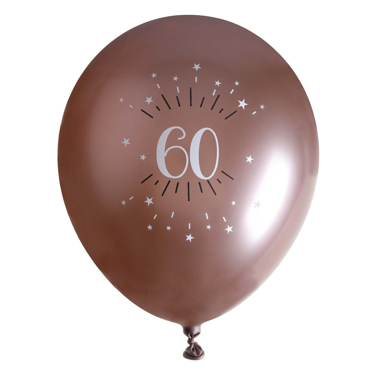 SANTEX Age Specific Birthday Rose Gold 60th Birthday Latex Balloons, 12 Inches, 6 Count 3660380071297