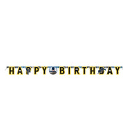 Bannière articulée en papier "Happy Birthday" Batman pour fête d’anniversaire, 1 unité