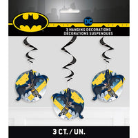 Batman Birthday Party Hanging Spiral Decorations, 26 Inches, 3 Count