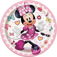 Disney Minnie Mouse Bowtique Small Round Paper Plates, 7 Inches, 8 Count