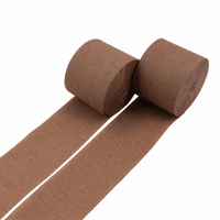 Coffee Brown Paper Crepe Streamer, 82 Ft, 2 Count