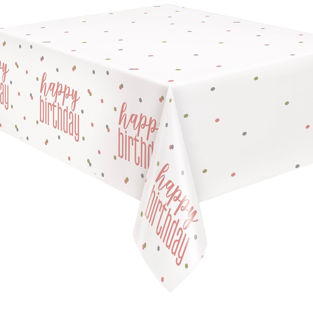 Nappe de table rectangulaire en plastique Rose Or, 54 x 84 pouces, 1 unité