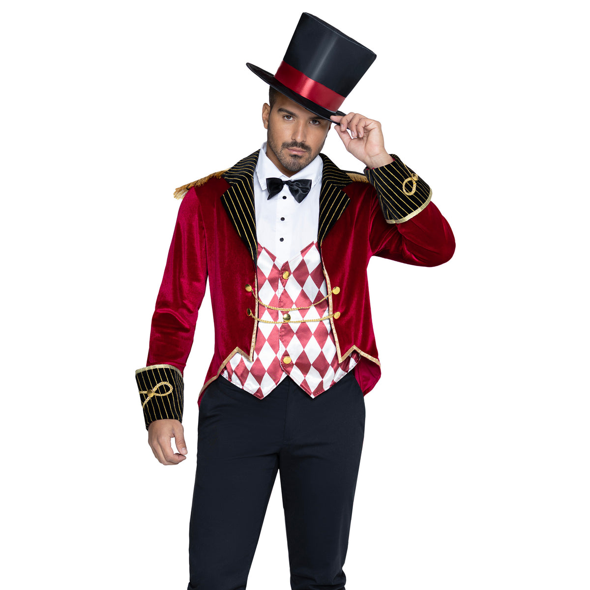 Costume de maître de piste pour adultes, costume de cirque