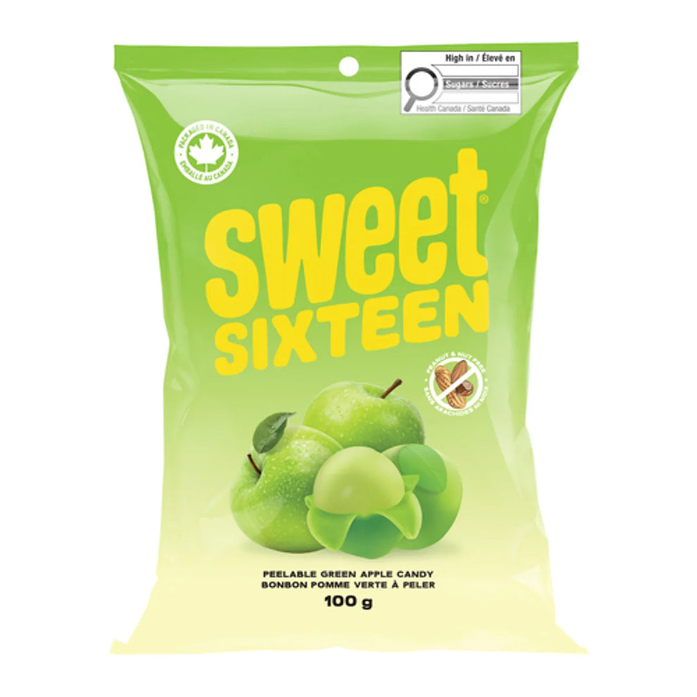 Sweet Sixteen Peelable Green Apple Candies, 100g | Party Expert