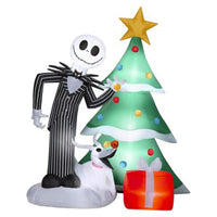 Nightmare Before Christmas Airblown Light-Up Jack and Zero Christmas Tree, 72 Inches, 1 Count