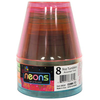 Plastic Tumblers 9 Oz. 8/Pkg Asst. - Neon