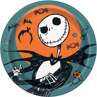Grandes assiettes rondes en papier de L'Étrange Noël de monsieur Jack, 9 pouces, 8 unités