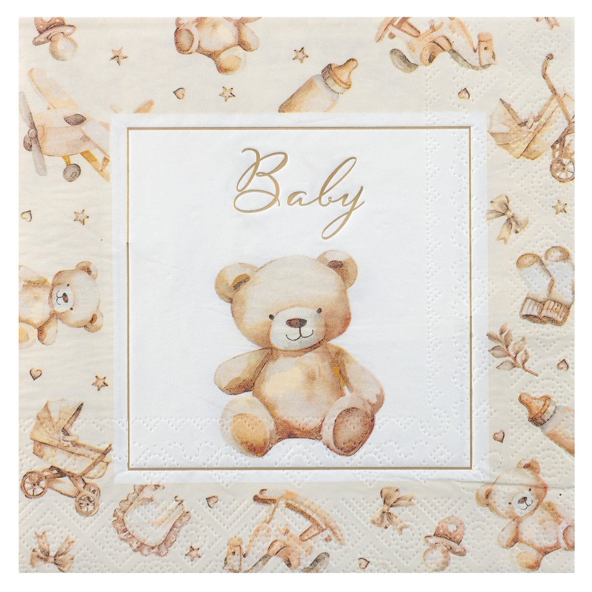 Grandes serviettes de table de Petit Ourson, 12 unités
