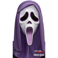 Scream Ghost Face Purple Glitter Mask for Adults