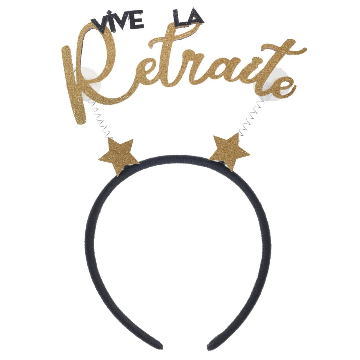 Serre-tête pailleté 'Retraite Dorée Noire', 1 unité