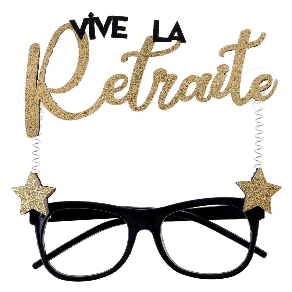 Lunettes en plastique de Retraite Dorée Noire, 1 unité