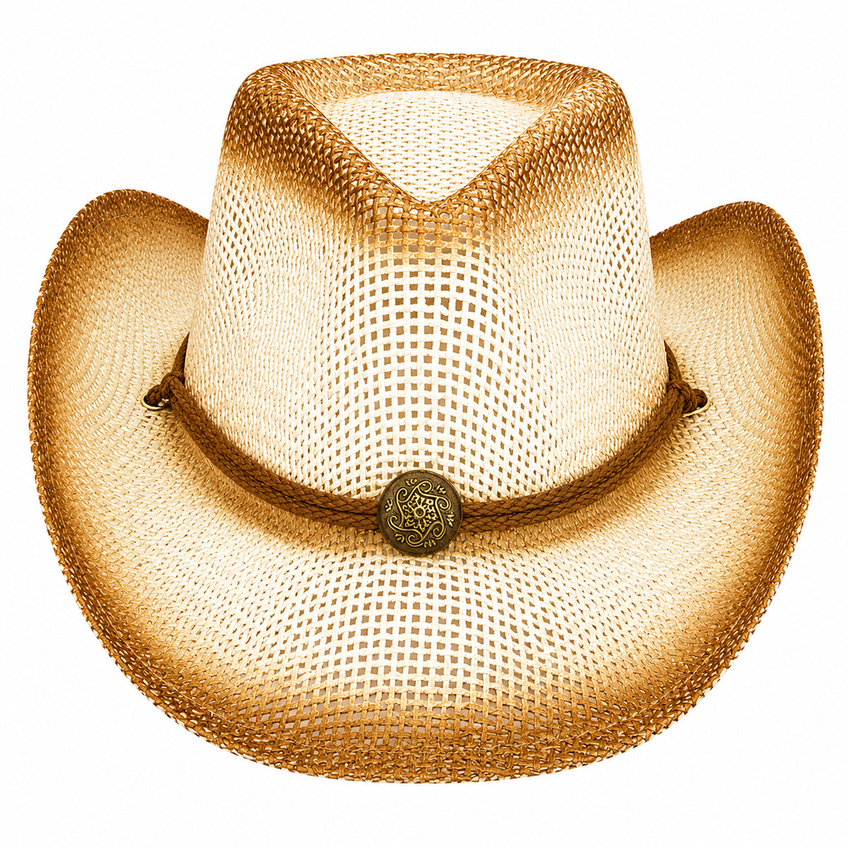 Brown Paper Straw Cowboy Hat for Kids