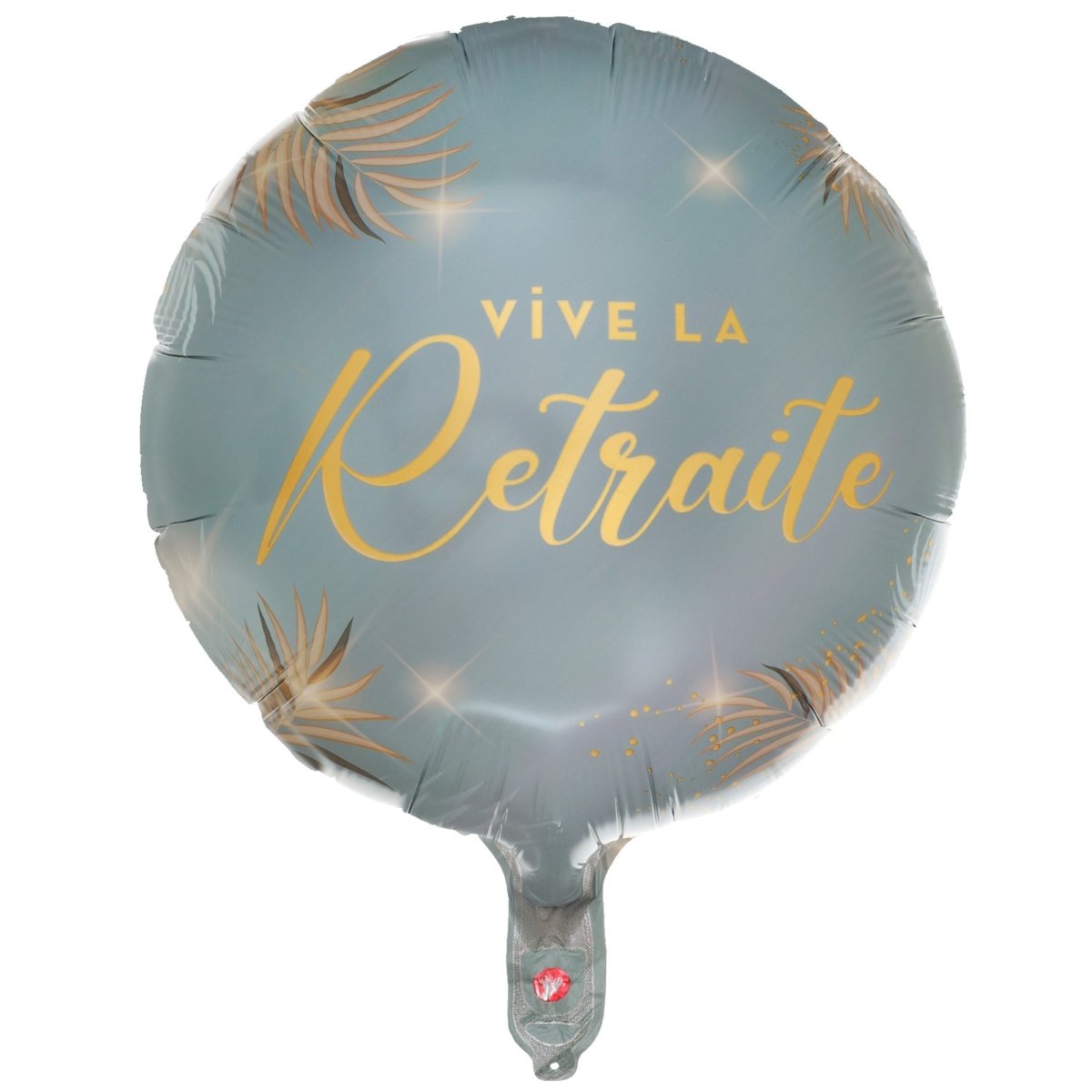 Ballon mylar rond Retraite Dorée Céladon, 18 pouces, 1 unité