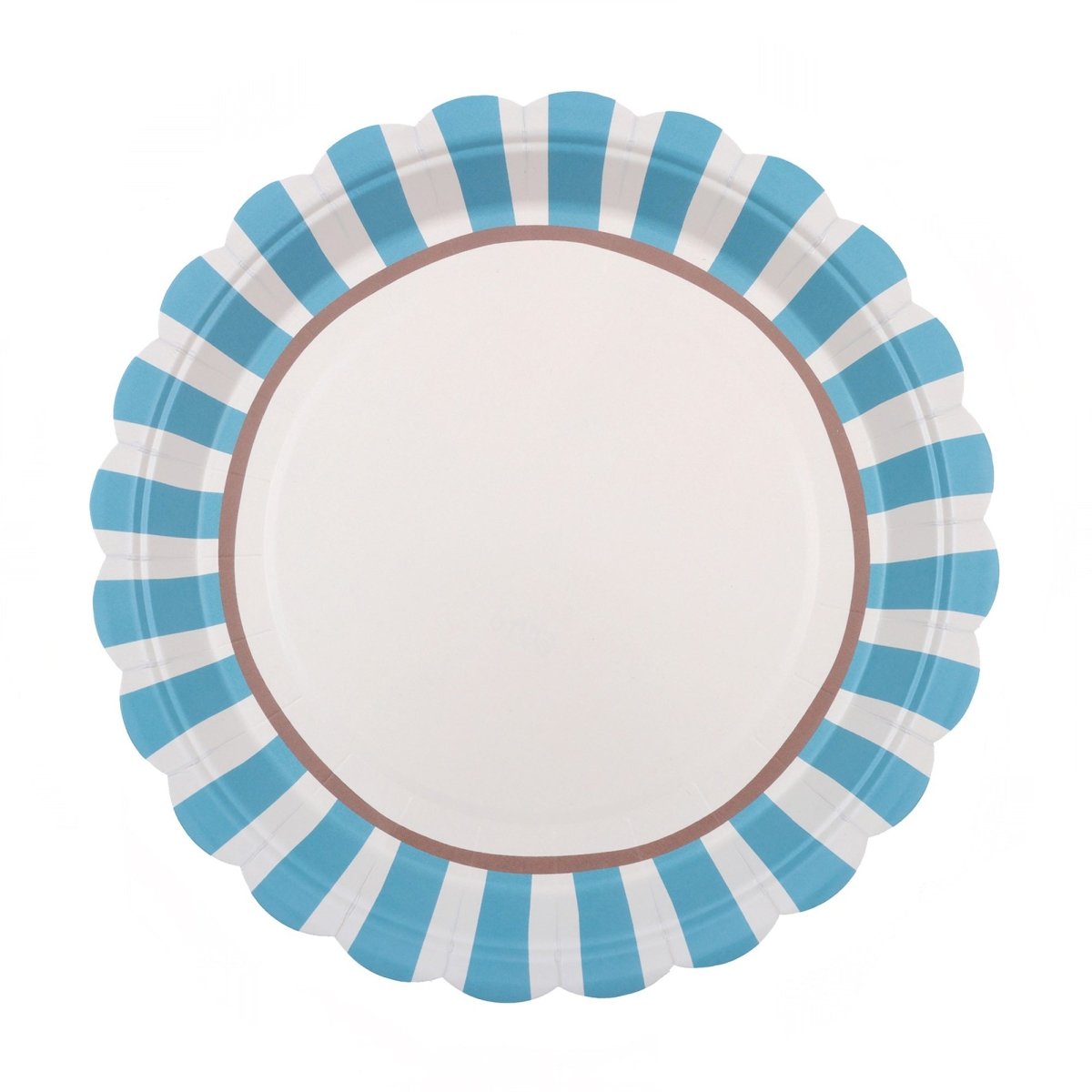 Grandes assiettes en papier festonnées de Dolce Vita Ciel, 9 pouces, 6 unités