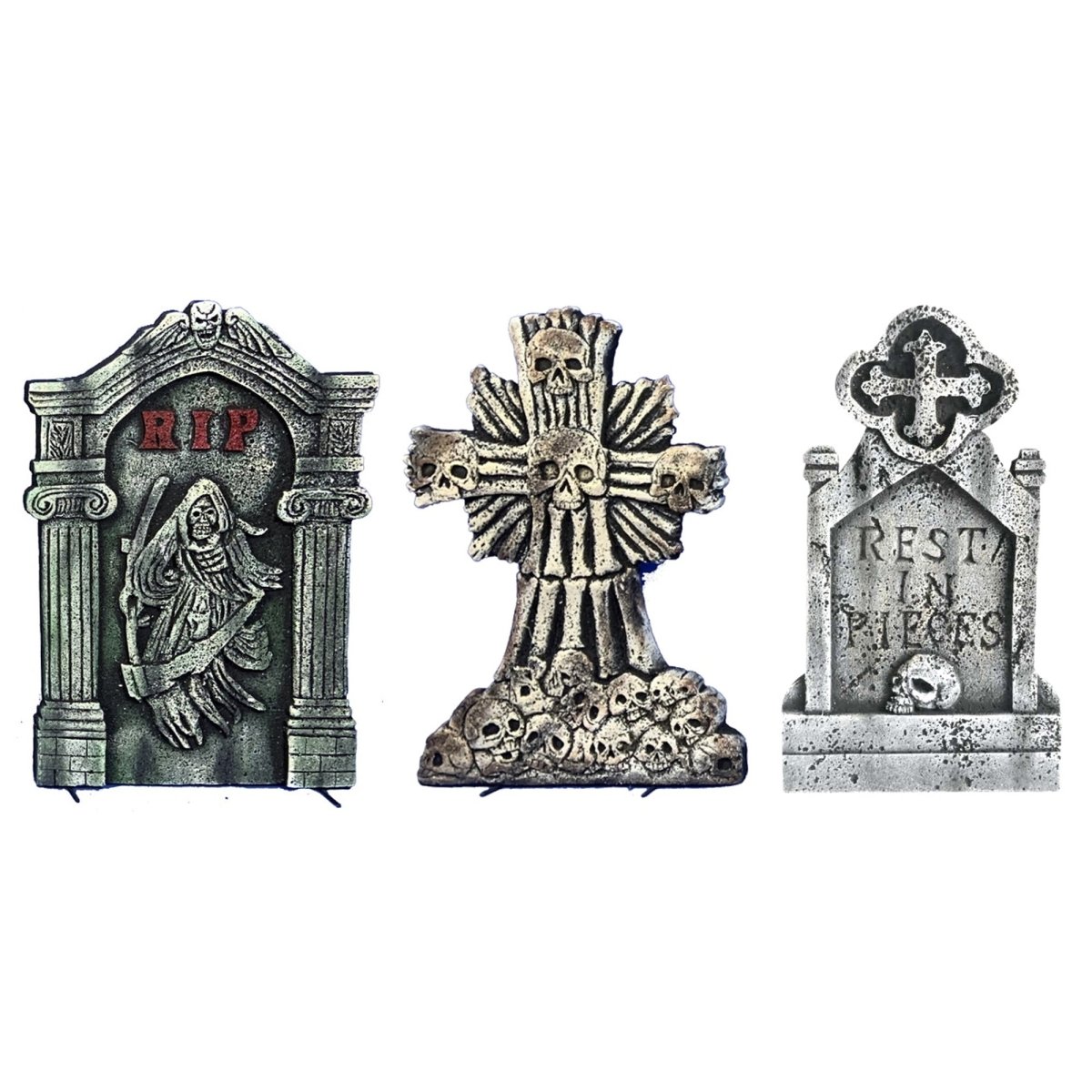 Skull Tombstone, 21 Inches, Assortment, 1 Count