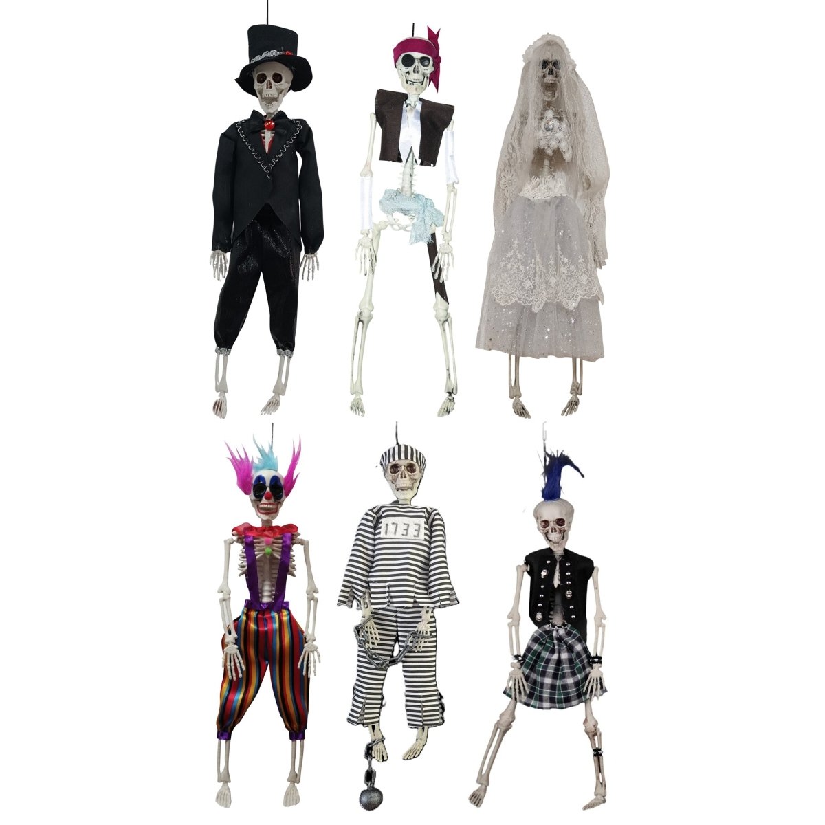 Dressed Skeleton Hanging Decoration, 16 Inches, Assortment, 1 Count
