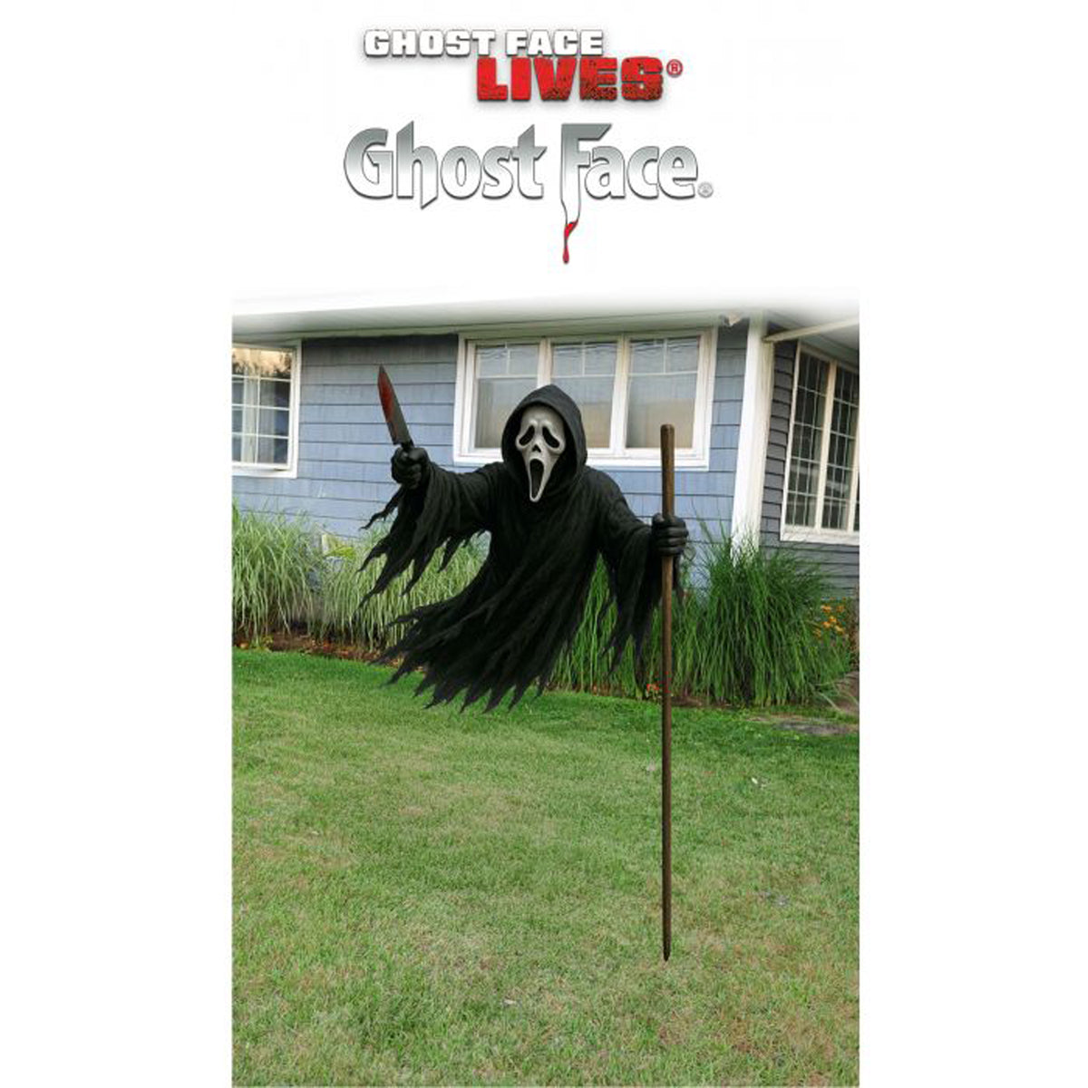 Décoration d’Halloween extérieure Ghost Face volant, Frissons, 60 pouces, 1 unité
