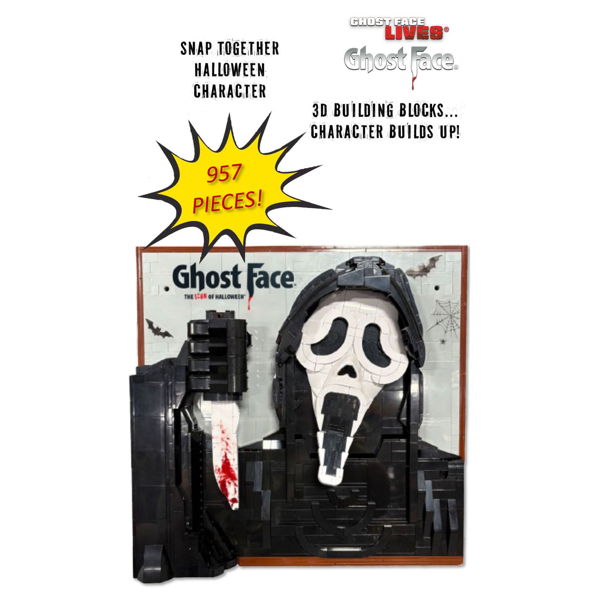 Blocs de casse-tête 3D Ghost Face, Frissons, 957 pièces