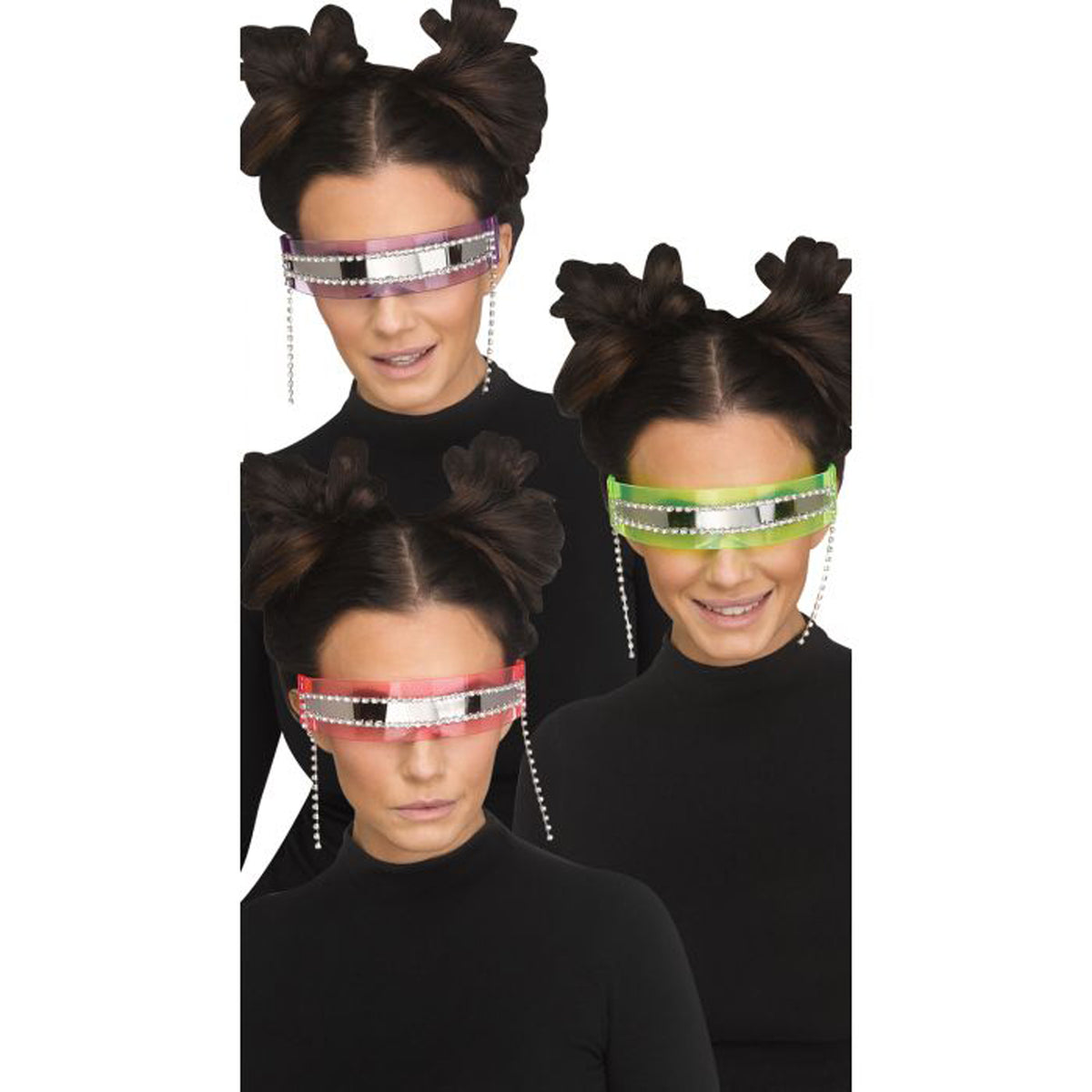 Lunettes de soleil rave à visière pour adultes, Assortiment, 1 unité