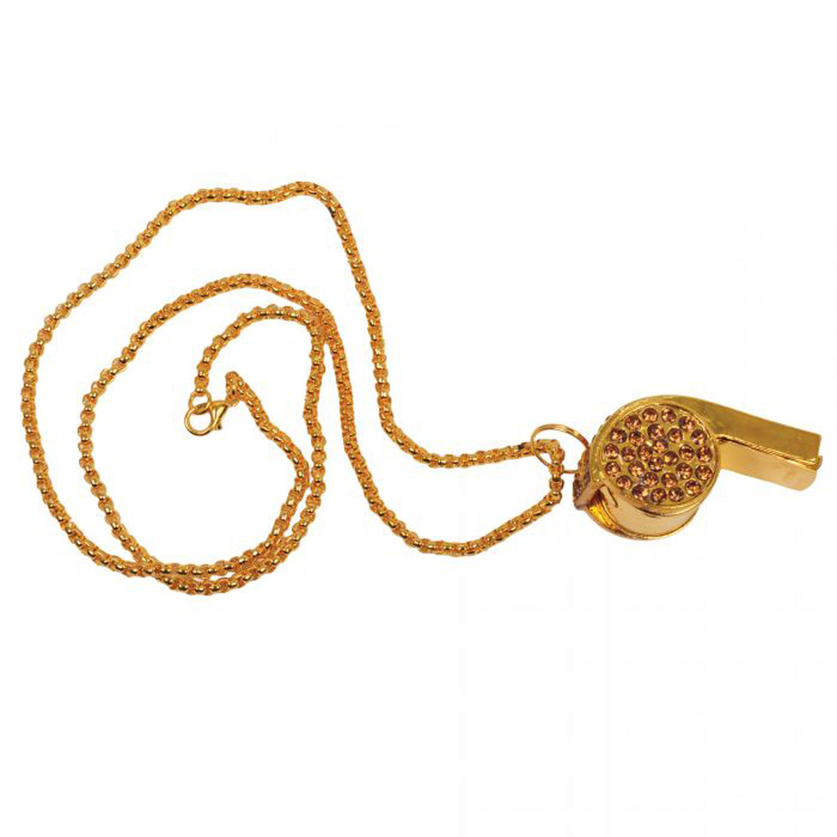 Sifflet de police bling à strass doré, 1 unité