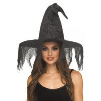 Black Tattered Witch Hat, 1 Count