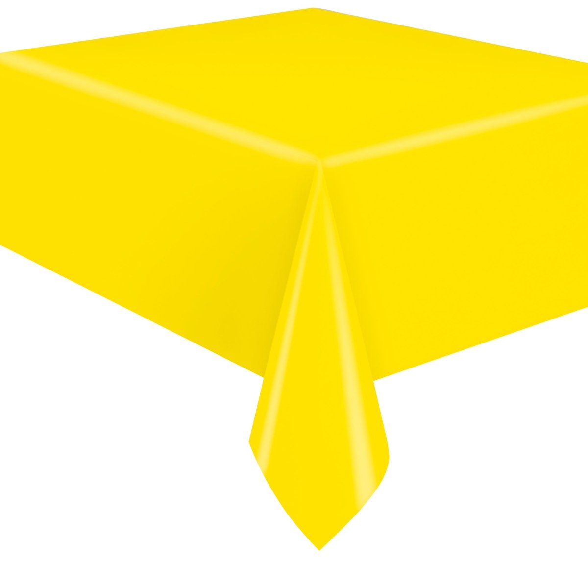 Nappe de table rectangulaire en plastique jaune, 54 x 108 pouces, 1 unité