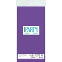 Neon Purple Rectangular Plastic Table Cover, 54 x 108 Inches, 1 Count