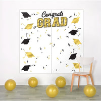 Décoration murale de Graduation, Noir, Argenté et Doré, 1 unité