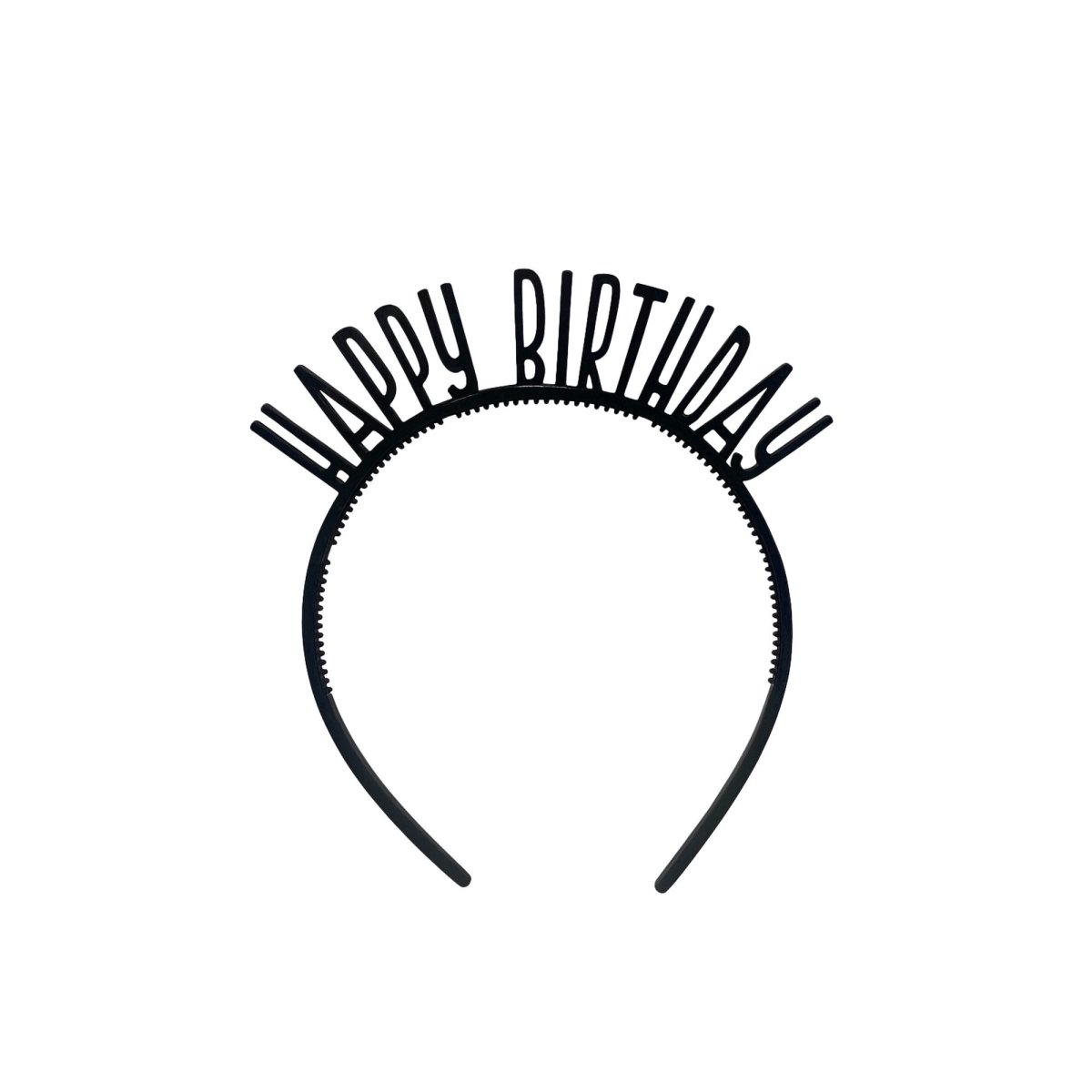 Serre-tête en plastique noir 'Happy Birthday' Anniversaire Chic, 1 unité