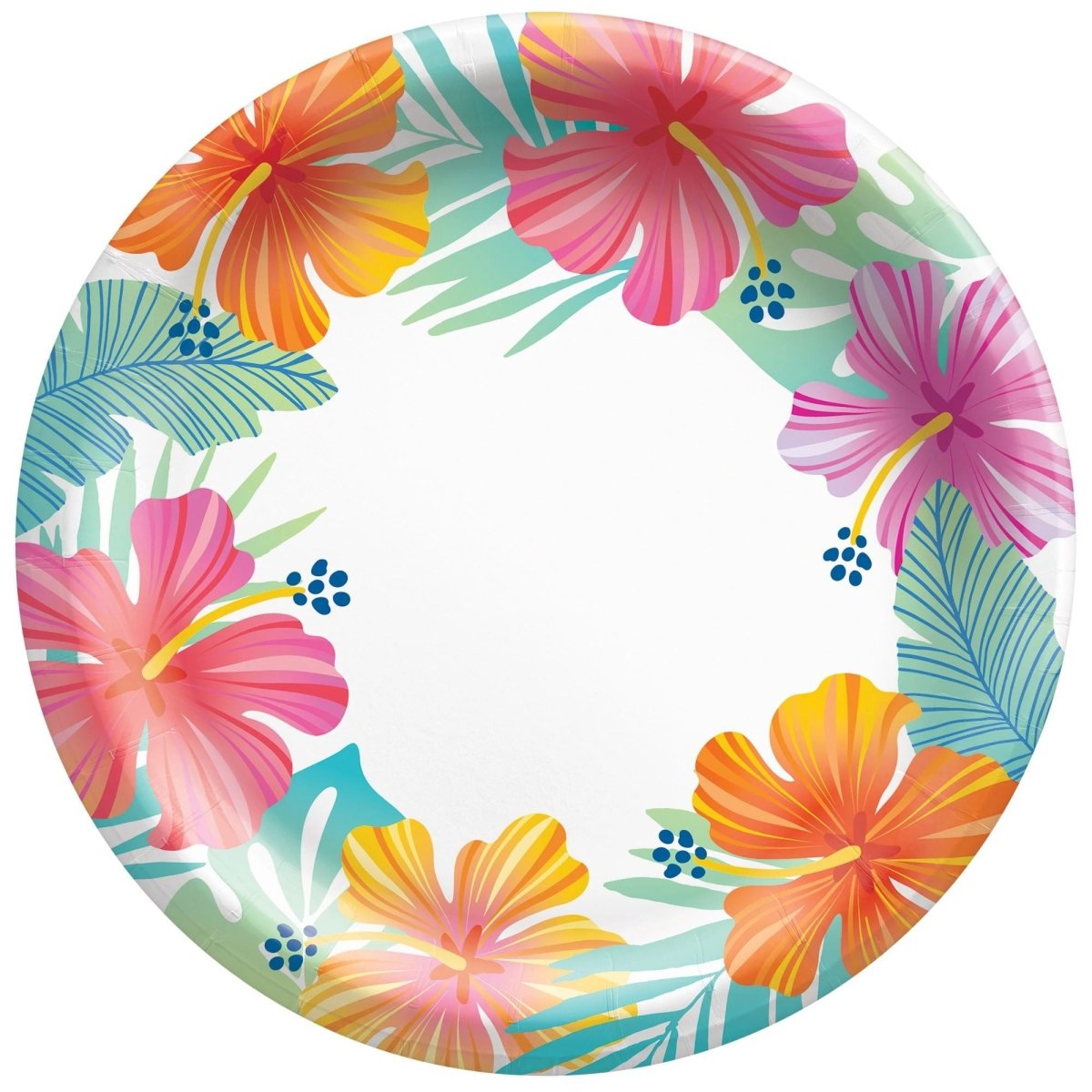 Petites assiettes rondes en papier à dessert Rêves d'Été, 7 pouces, 8 unités