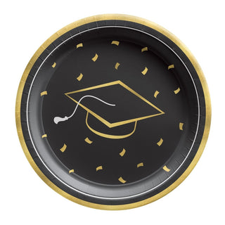 Class Dismissed Large Round Lunch Paper Plates, 9 Inches, 8 Count
