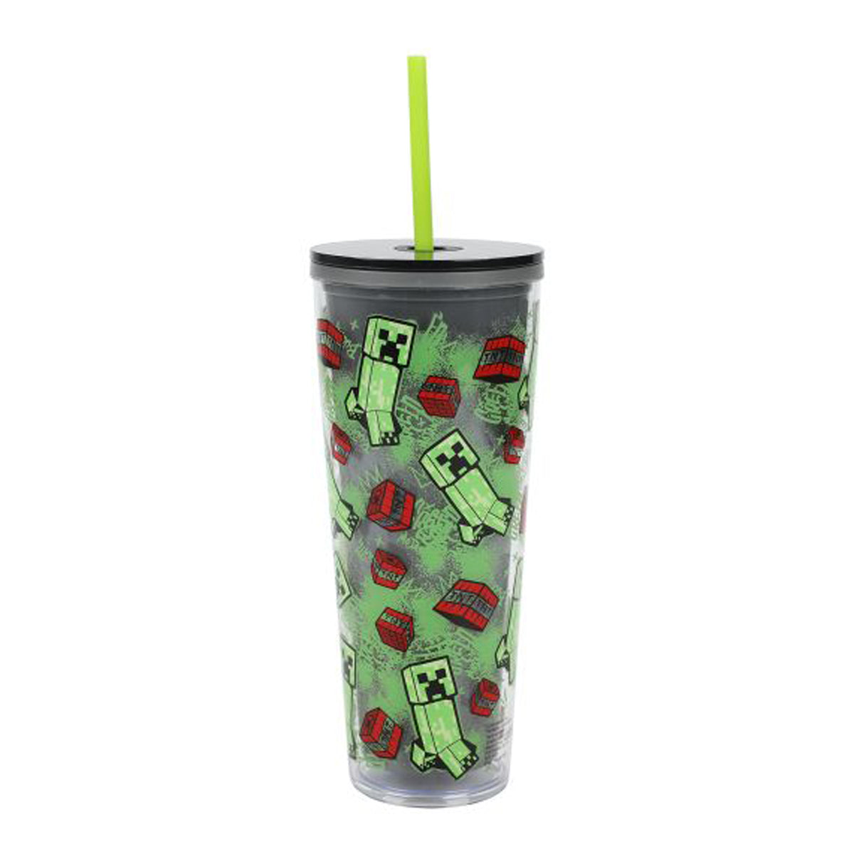 Minecraft Creeper and TNT Tumbler with Straw, 26 Oz, 1 Count