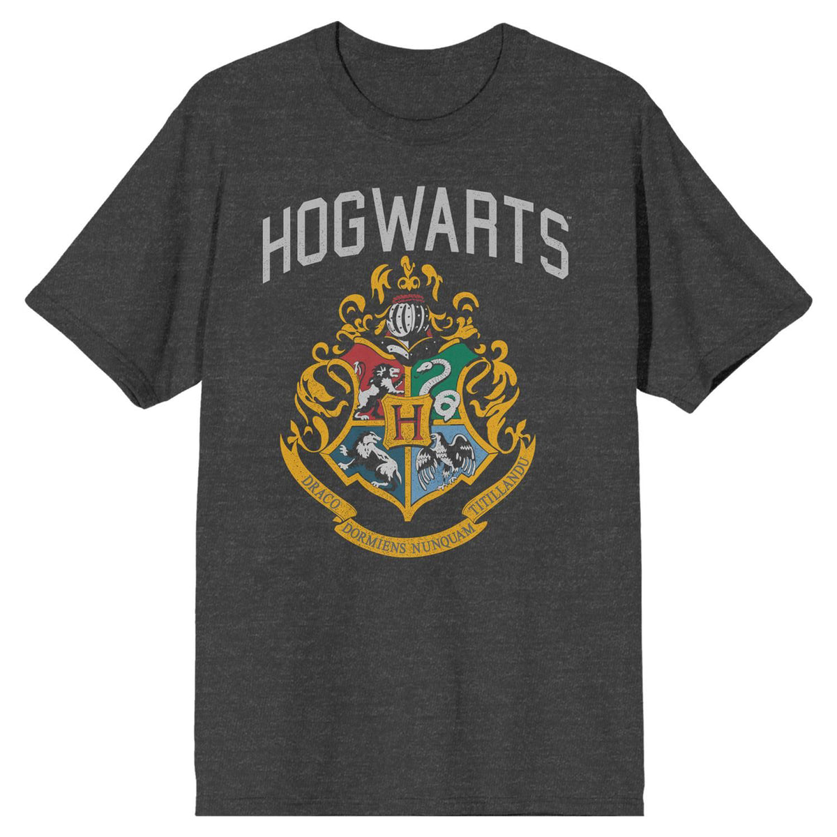 Harry Potter Hogwarts Crests Grey T-Shirt for Adults