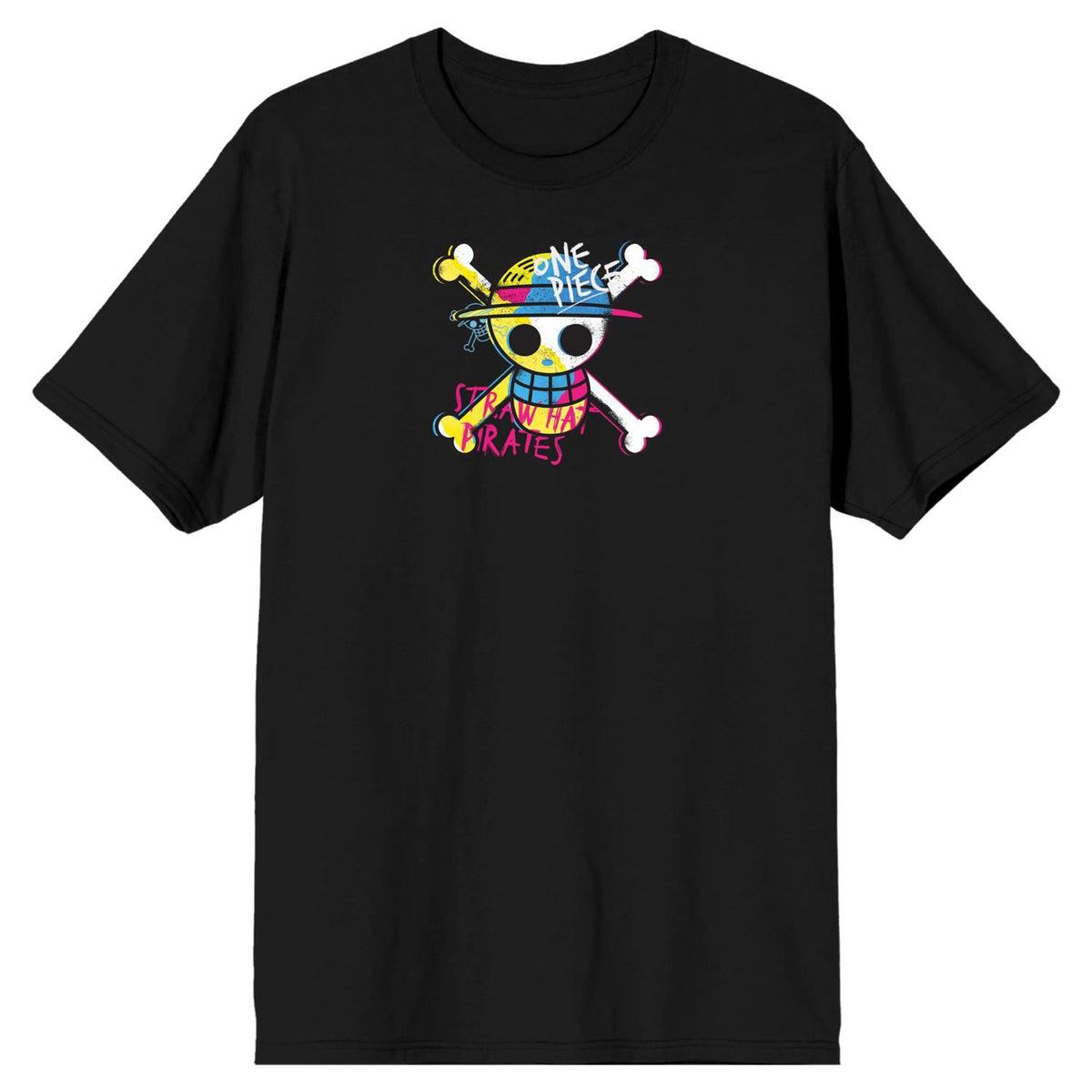 One Piece Straw Hat Pirates Black T-Shirt for Adults