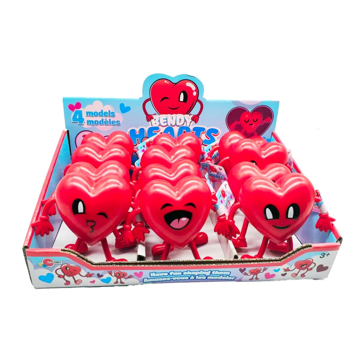 Jouet de coeur flexible, assortiment, 1 unité