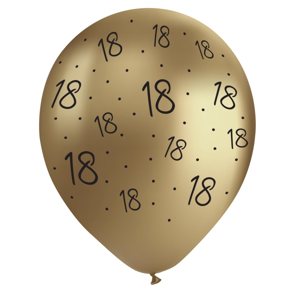 Ballons en latex doré chrome 18e anniversaire, 12 pouces, 12 unités