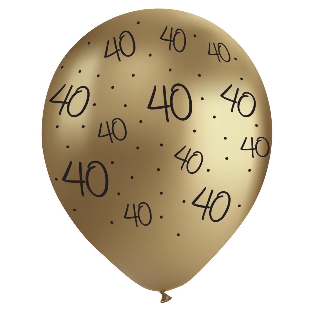 Ballons en latex doré chrome 40e anniversaire Célébration en Or, 12 pouces, 12 unités