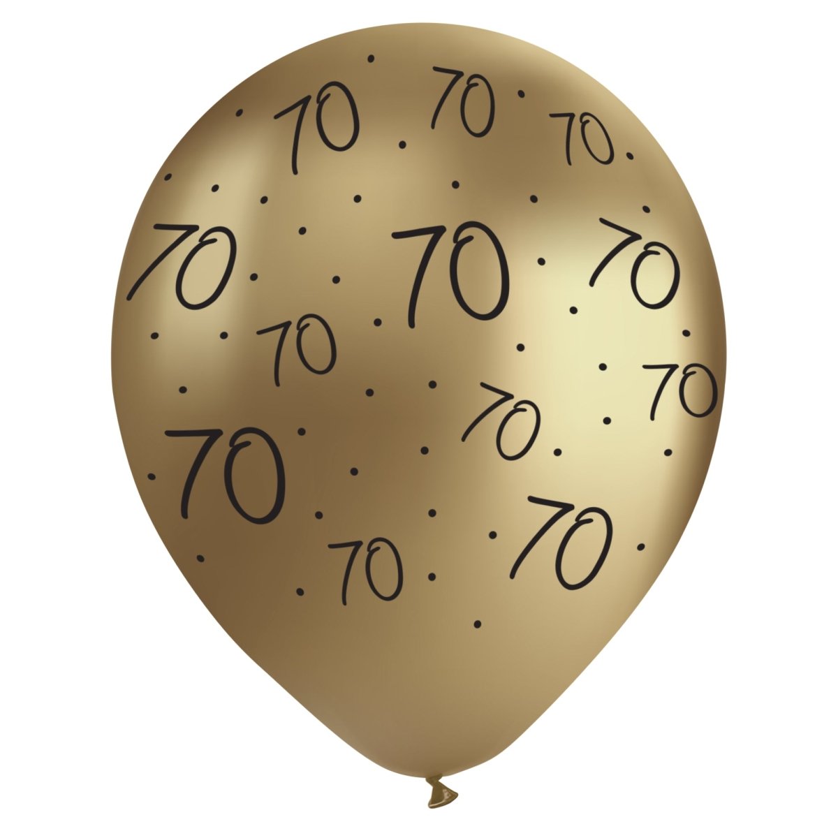 Ballons en latex doré chrome 70e anniversaire, 12 pouces, 12 unités