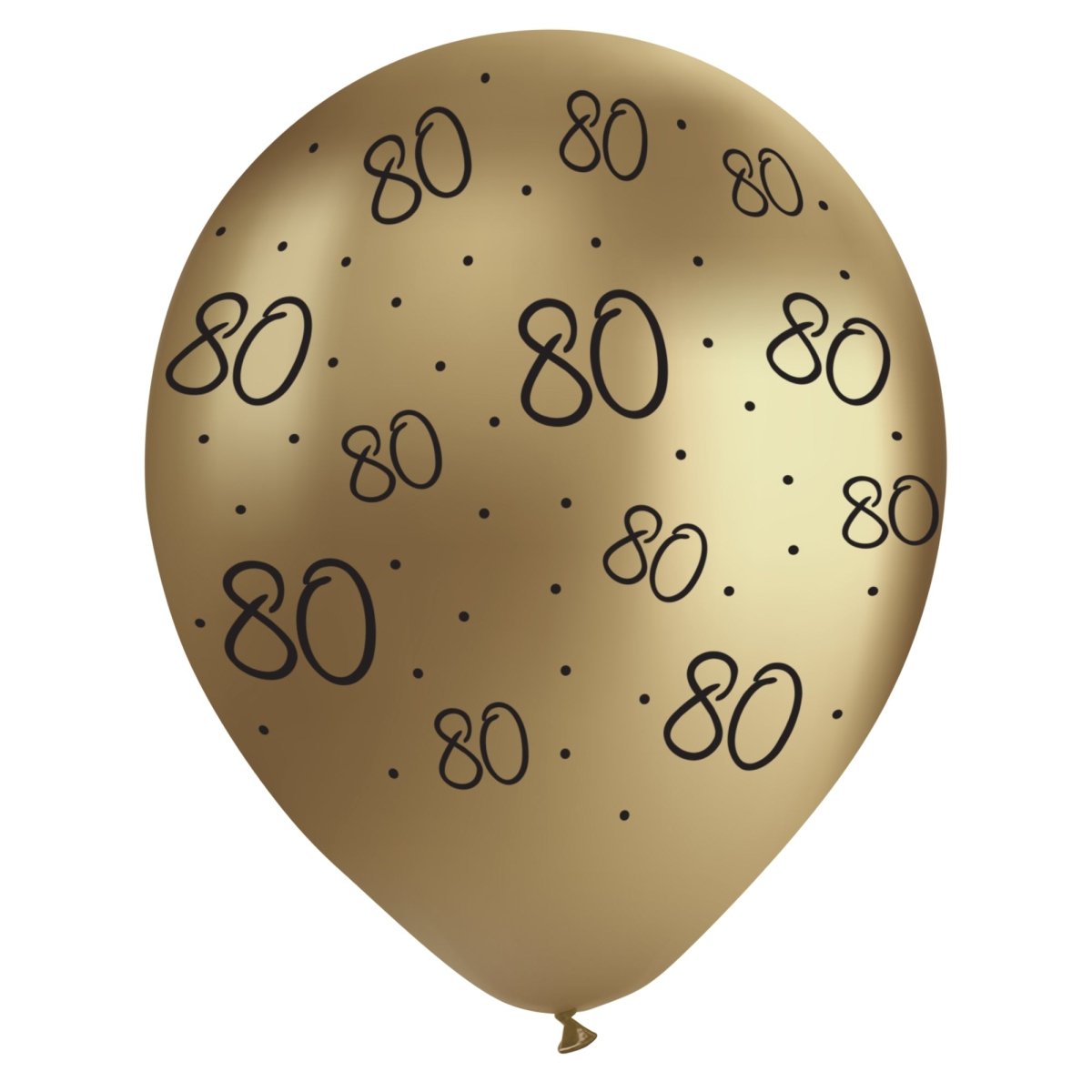 Ballons en latex doré chrome 80e anniversaire, 12 pouces, 12 unités
