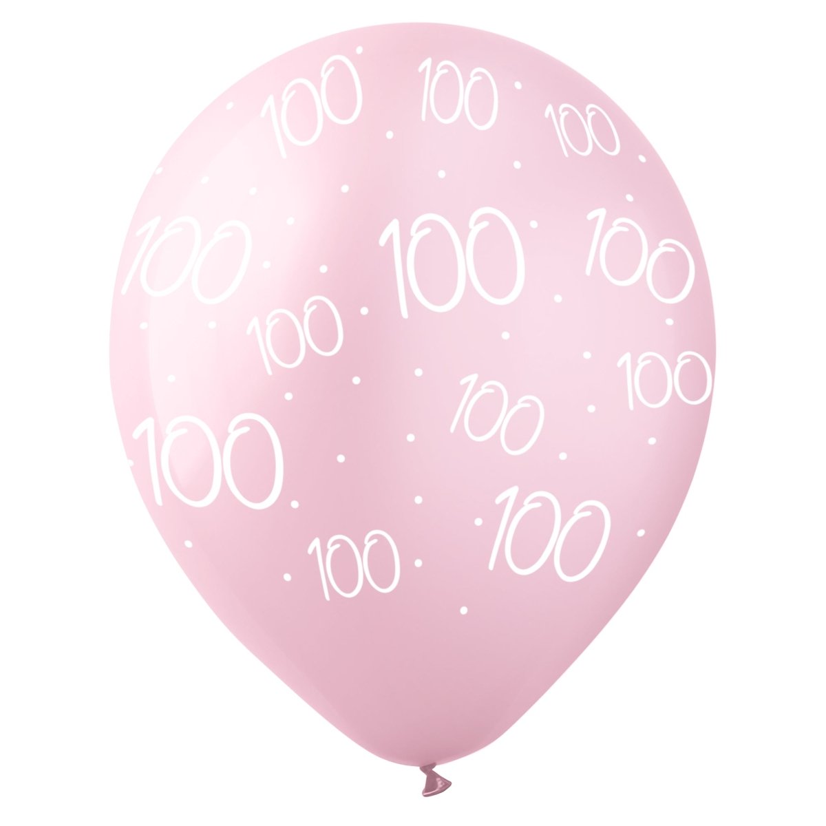 Rosé Celebration 100th Birthday Pearl Pink Latex Balloons, 12 Inches, 12 Count
