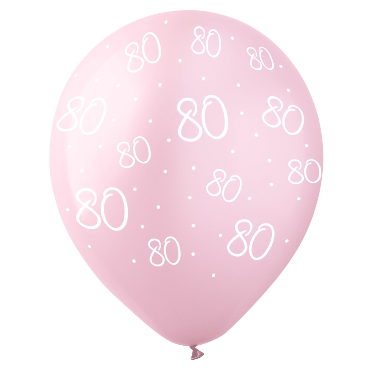 Rosé Celebration 80th Birthday Pearl Pink Latex Balloons, 12 Inches, 12 Count