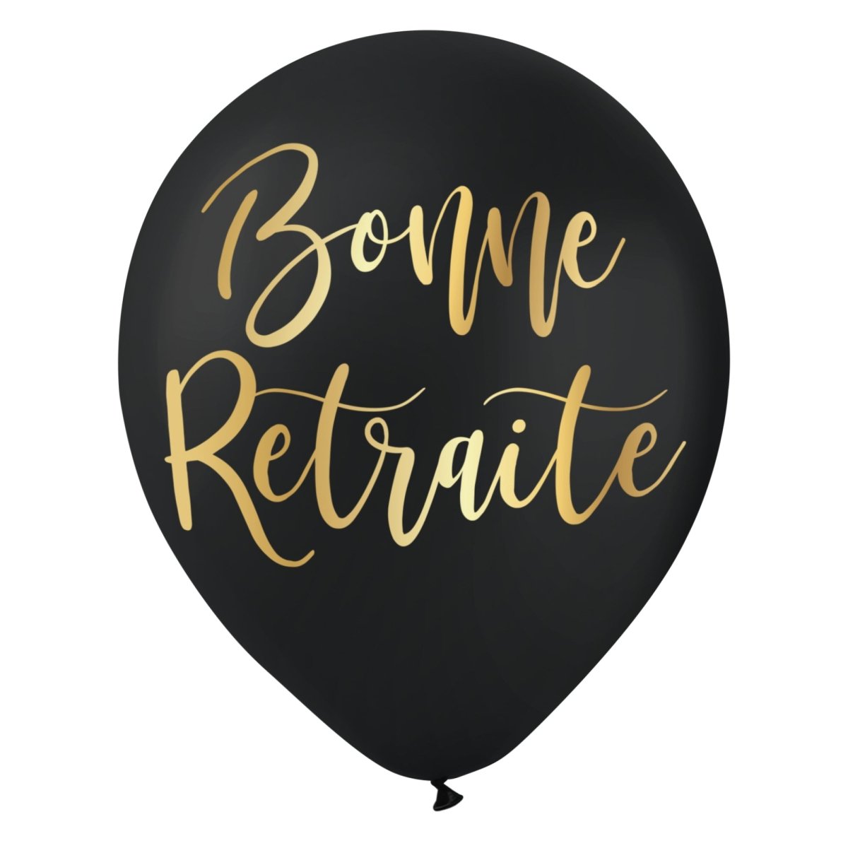 Ballons en latex noirs de Bonne Retraite, 12 pouces, 12 unités